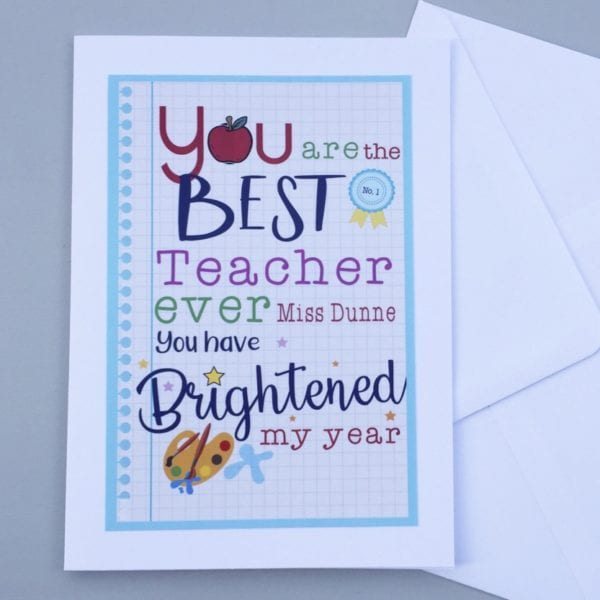 personalised teacher cards