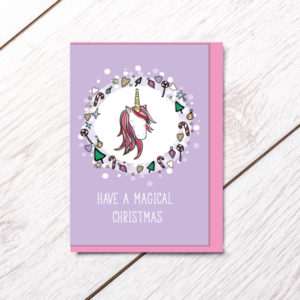 unicorn christmas cards