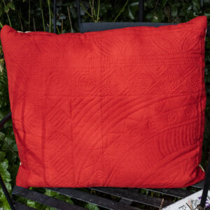 red wool cushion