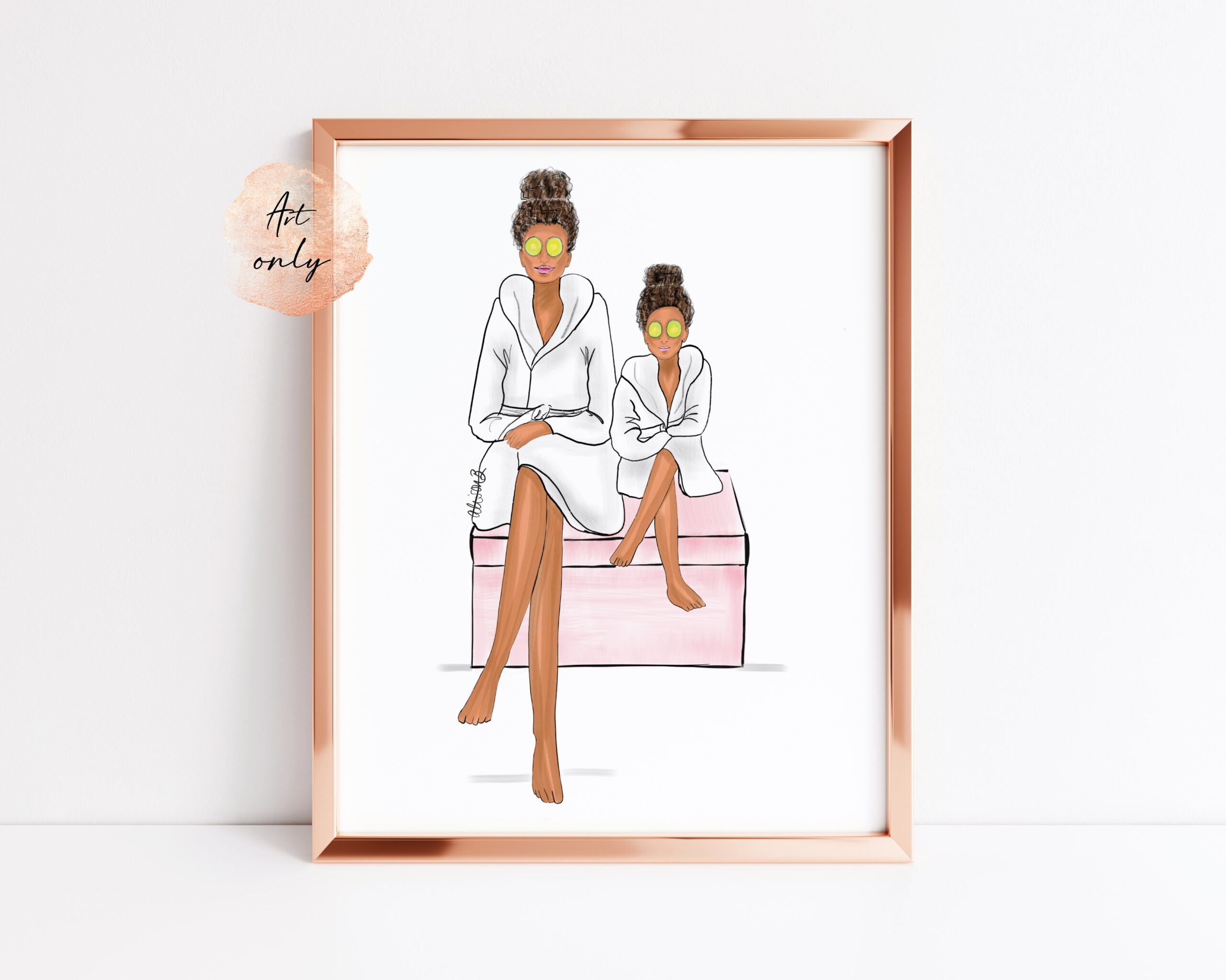 Details about   Personalised Mum and Daughter Illustration Print Gift For Mother Nanna Sister A4 