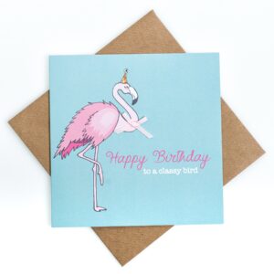 flamingo birthday card