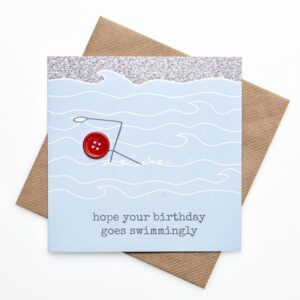 swimming happy birthday card