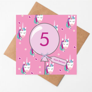 5th birthday unicorn card