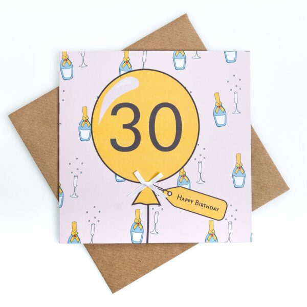 30th birthday bubbles card