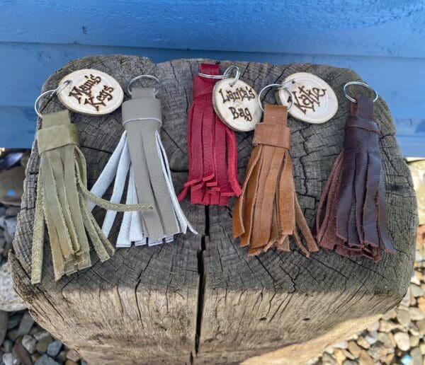 personalised leather keyrings