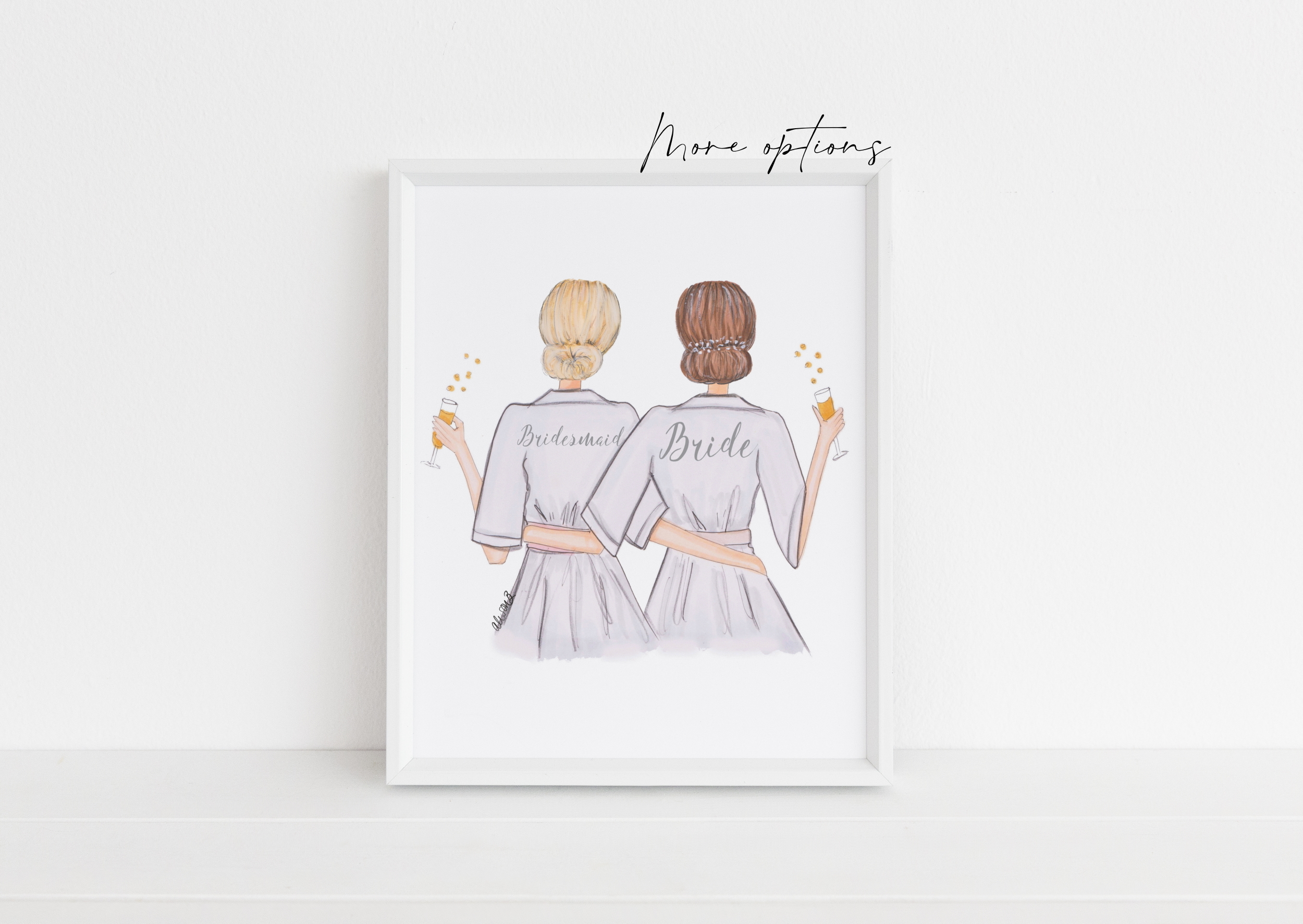 Bridal party illustration | Bridal shower invitation | Bridesmaid drawings  – Pretty Timely LLC