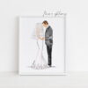 bride and groom art print