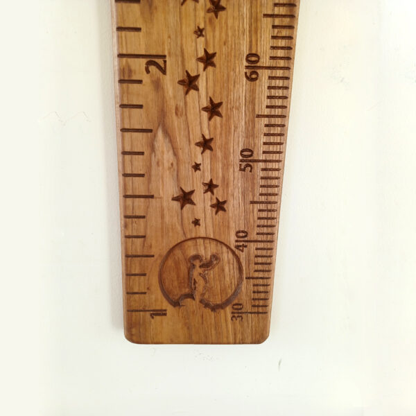 Personalised solid oak wood wooden growth height chart ruler FULLY engraved 