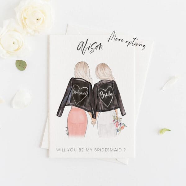 Greeting Card: Will you be my Bridesmaid, Biker Jacket