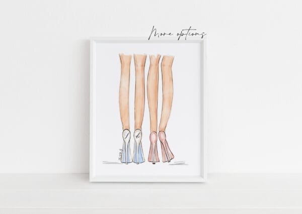 bridal party art print