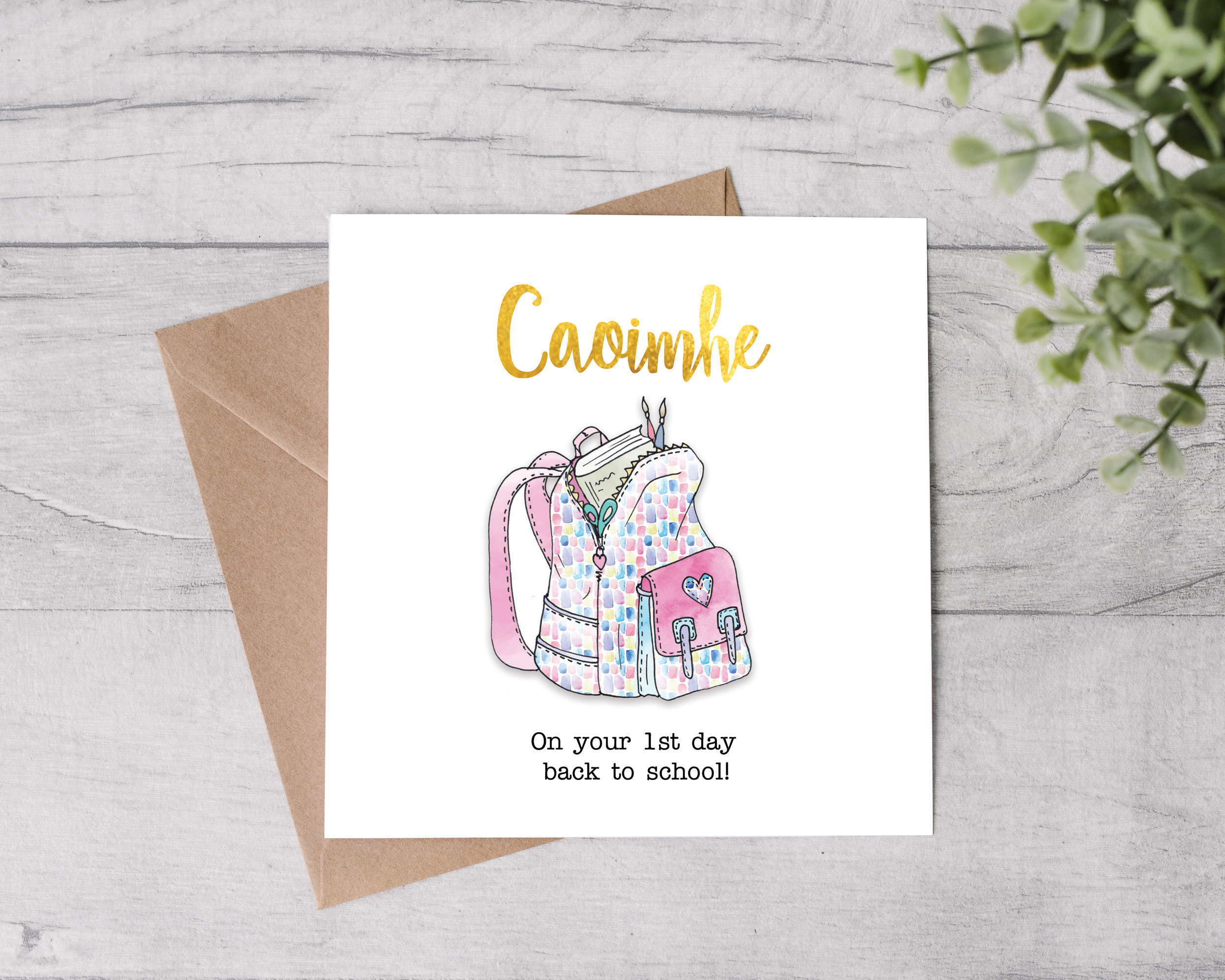back to school personalised card