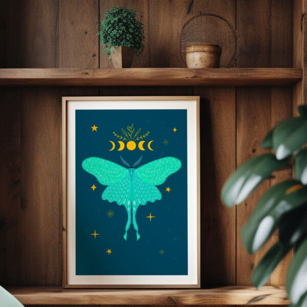 luna moth print