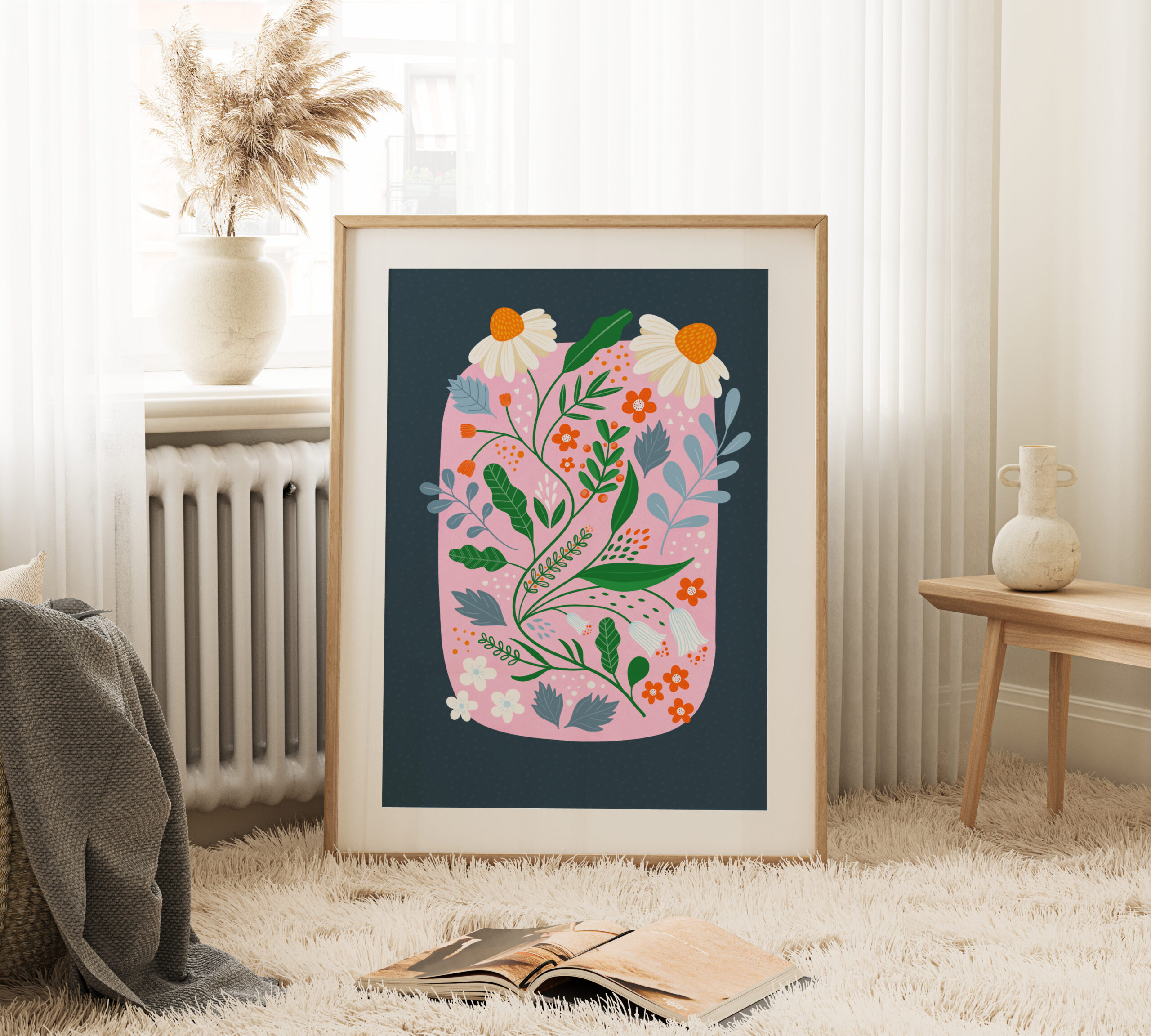Daisies - An Art Print by Fleur & Mimi, illustrated by Bea van der Zwaag and printed in Ireland.