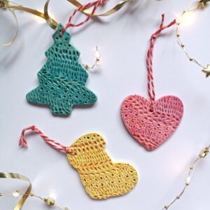 textured christmas tree ornaments personalised