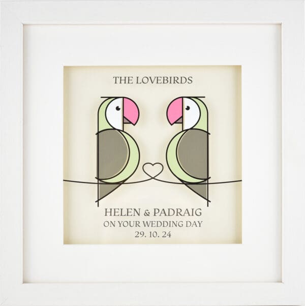 personalised lovebirds wedding gift