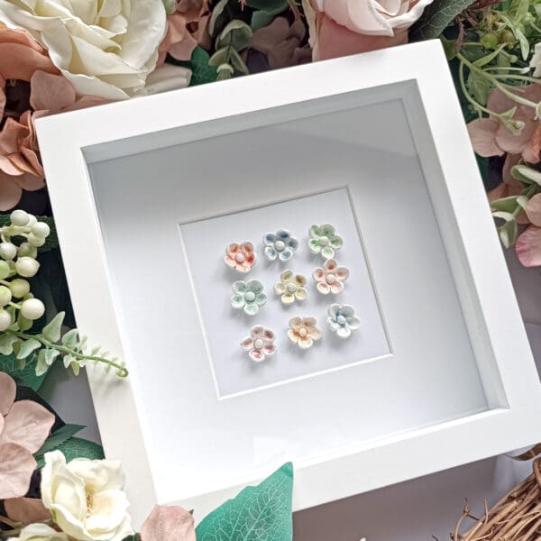 Framed Flower Clay Artwork