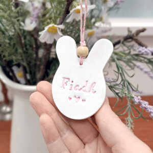 Easter Bunny Personalised Clay Decoration