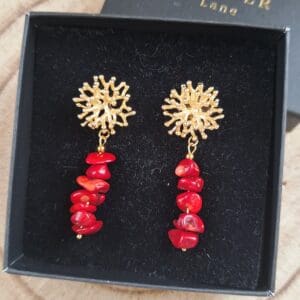 coral stone earrings