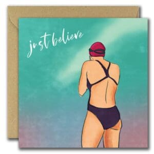 Just Believe Positive Greeting Card Sea Swimmer