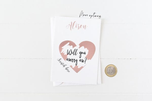 Greeting scratch & reveal card : Will You Marry Me