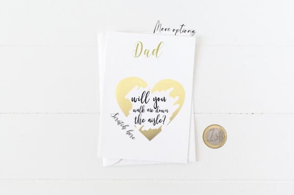Greeting scratch & reveal card : Will you walk me down the Aisle