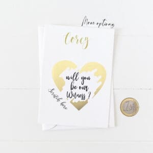 Greeting scratch & reveal card : Will you be our Witness