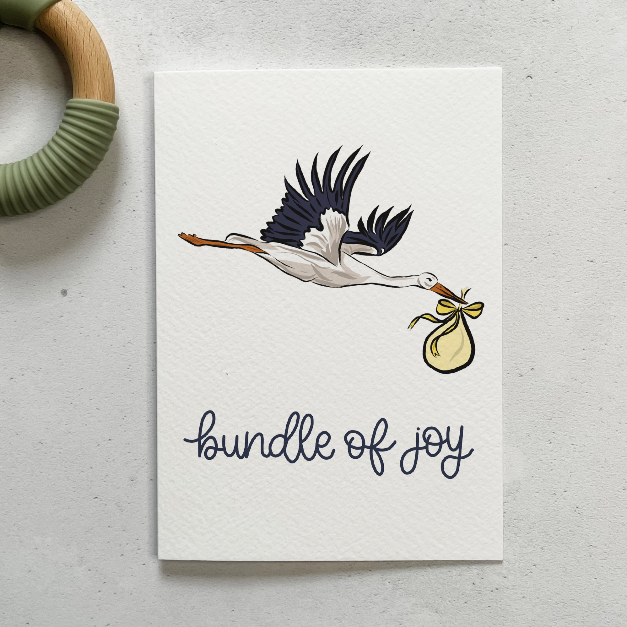 Bundle Of Joy Stork New Baby Card