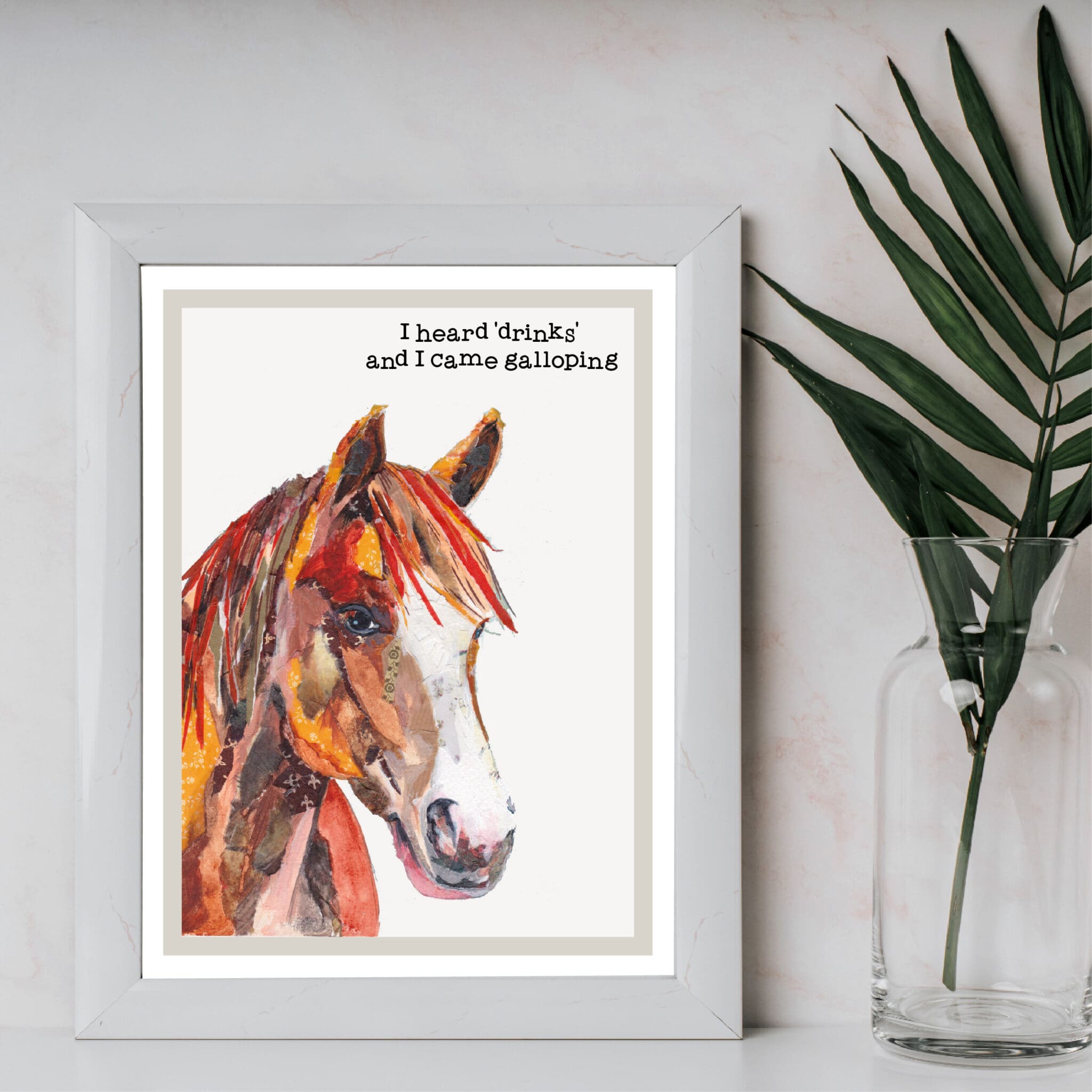 Funny Horse Wall Art Print