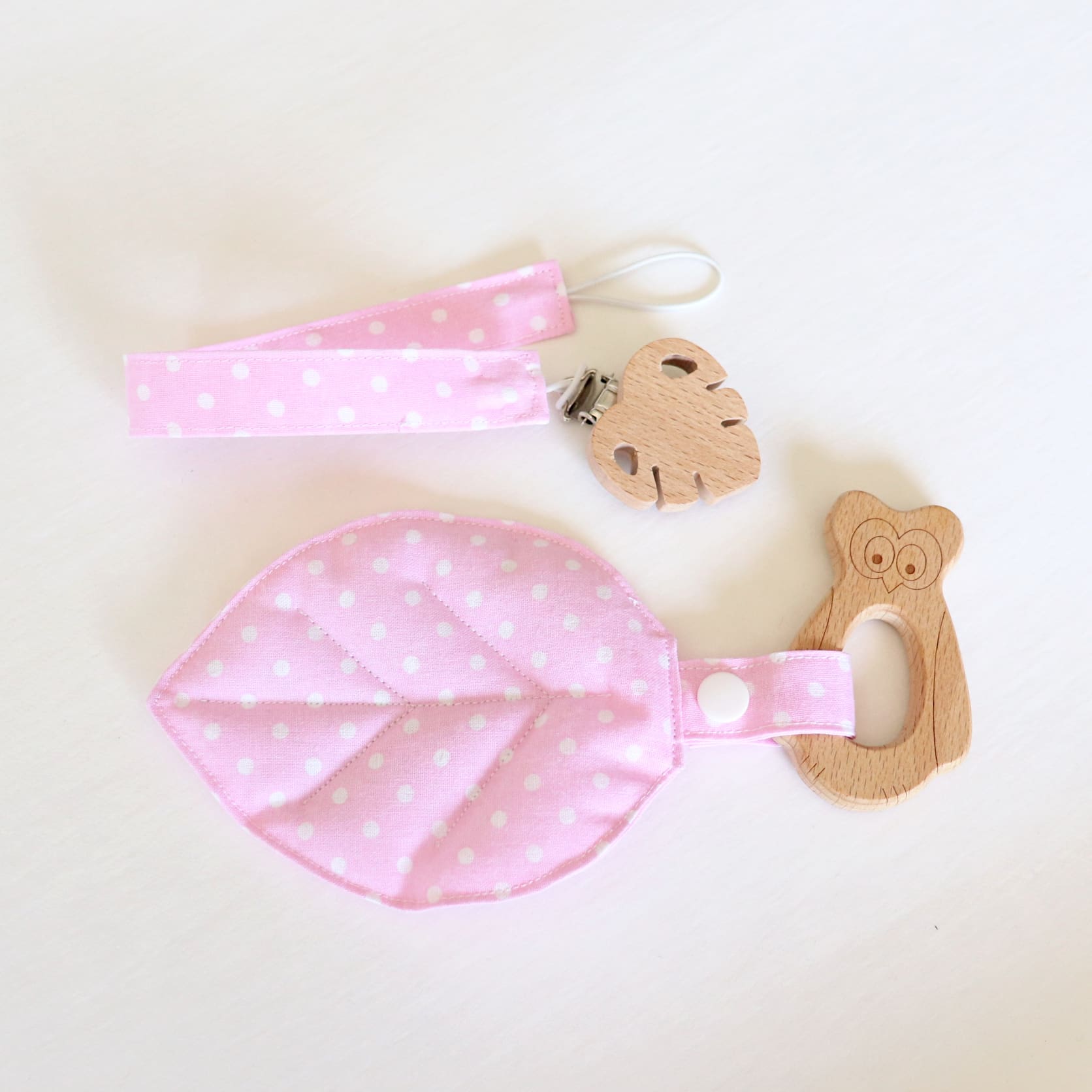 Wooden Teether & Dummy Clip Set | Multiple Designs - Image 4