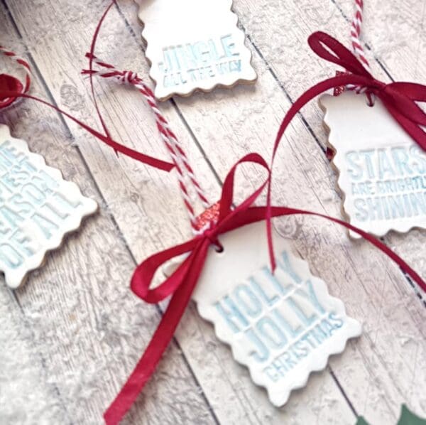 Christmas message handmade tree decorations. Christmas tree ornament's