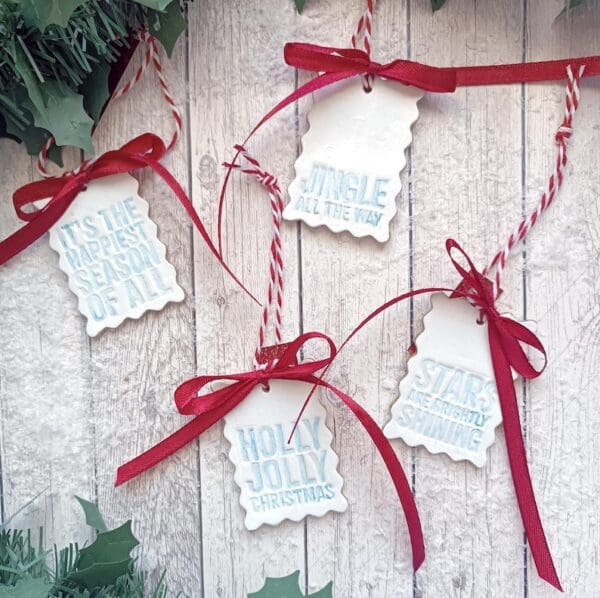 Christmas message handmade tree decorations. Christmas tree ornament's - Image 2