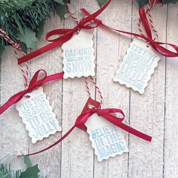 Christmas message handmade tree decorations. Christmas tree ornament's - Image 4