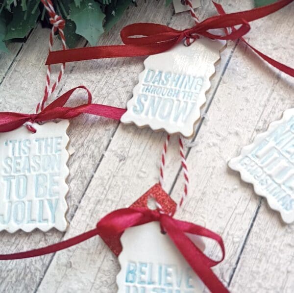 Christmas message handmade tree decorations. Christmas tree ornament's - Image 3