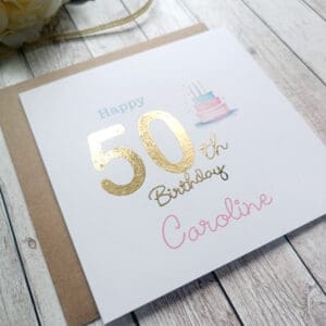 Gold Foil Number Birthday Card, Personalized Irish Made Design