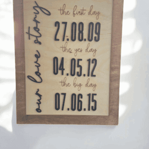 Wooden Wall Sign "Our love story", Valentine's Day gift
