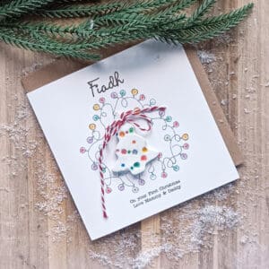 Children's personalised Christmas card, First Christmas keepsake card