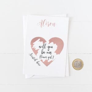 Greeting scratch & reveal card : Will you be our Flower Girl, Junior Bridesmaid