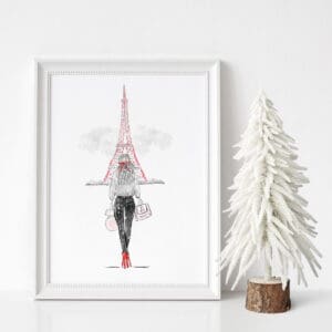 Art Print - Christmas Eiffel tower