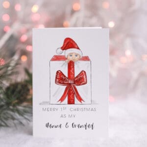 Greeting card : Christmas Card for Grandparents From New Baby
