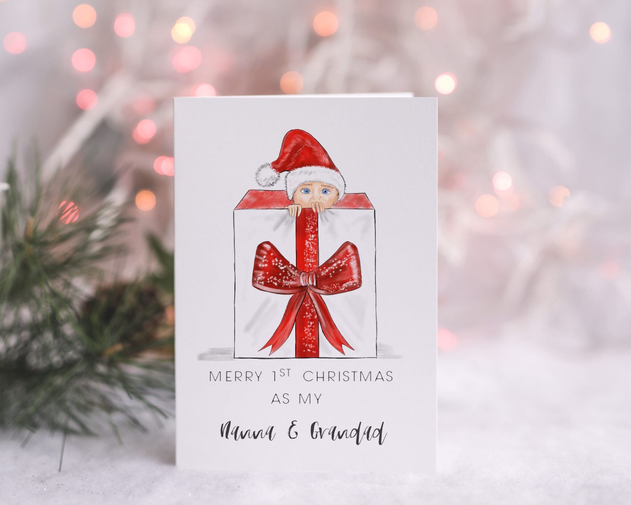Greeting card : Christmas Card for Grandparents From New Baby