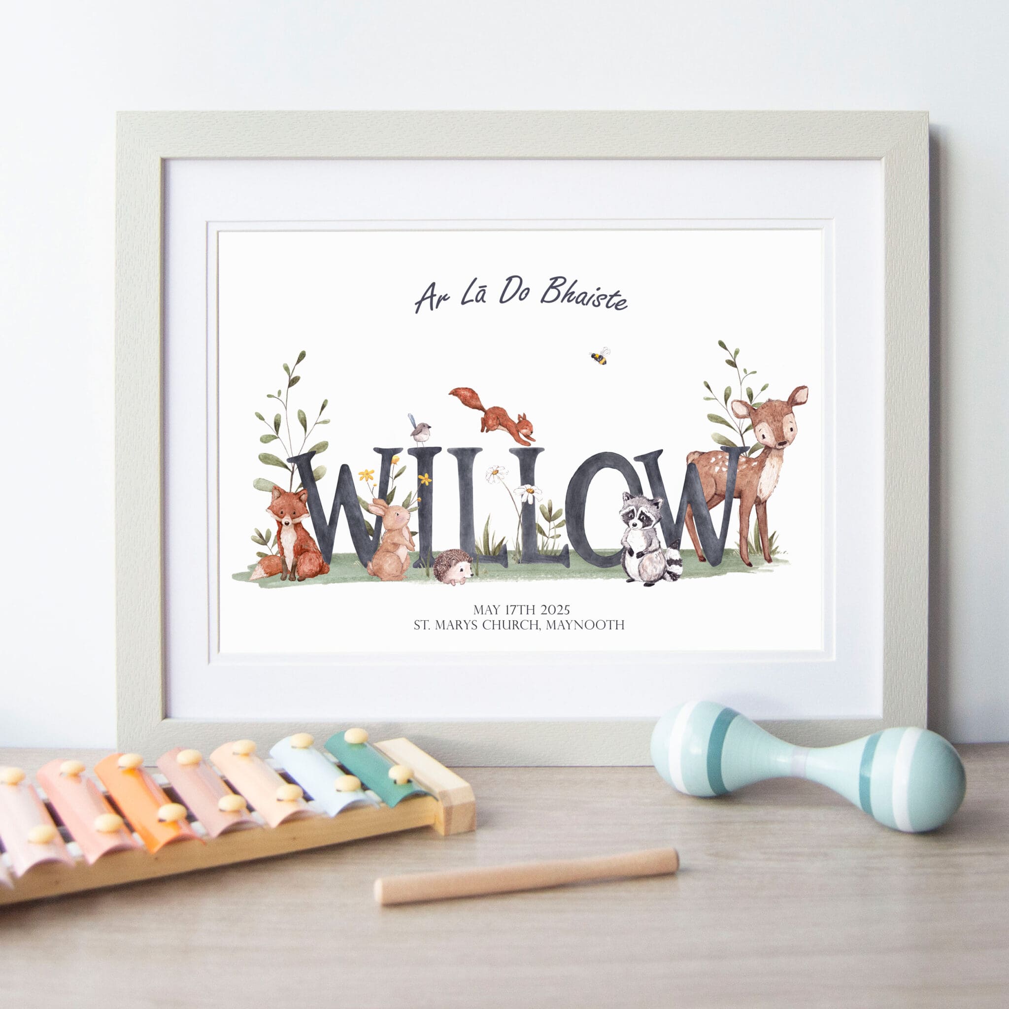 Unisex Irish Language Christening Print - Image 3