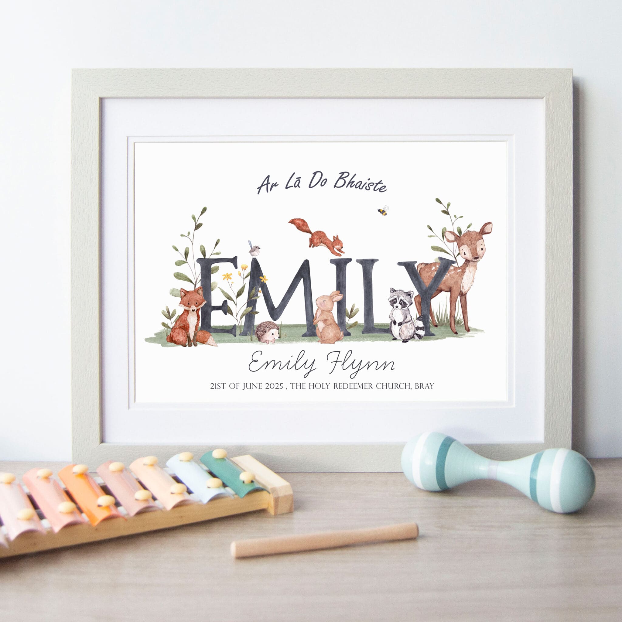 Unisex Irish Language Christening Print