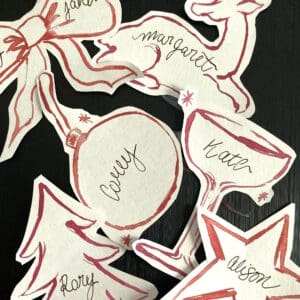 Christmas party Name place cards - Digital download