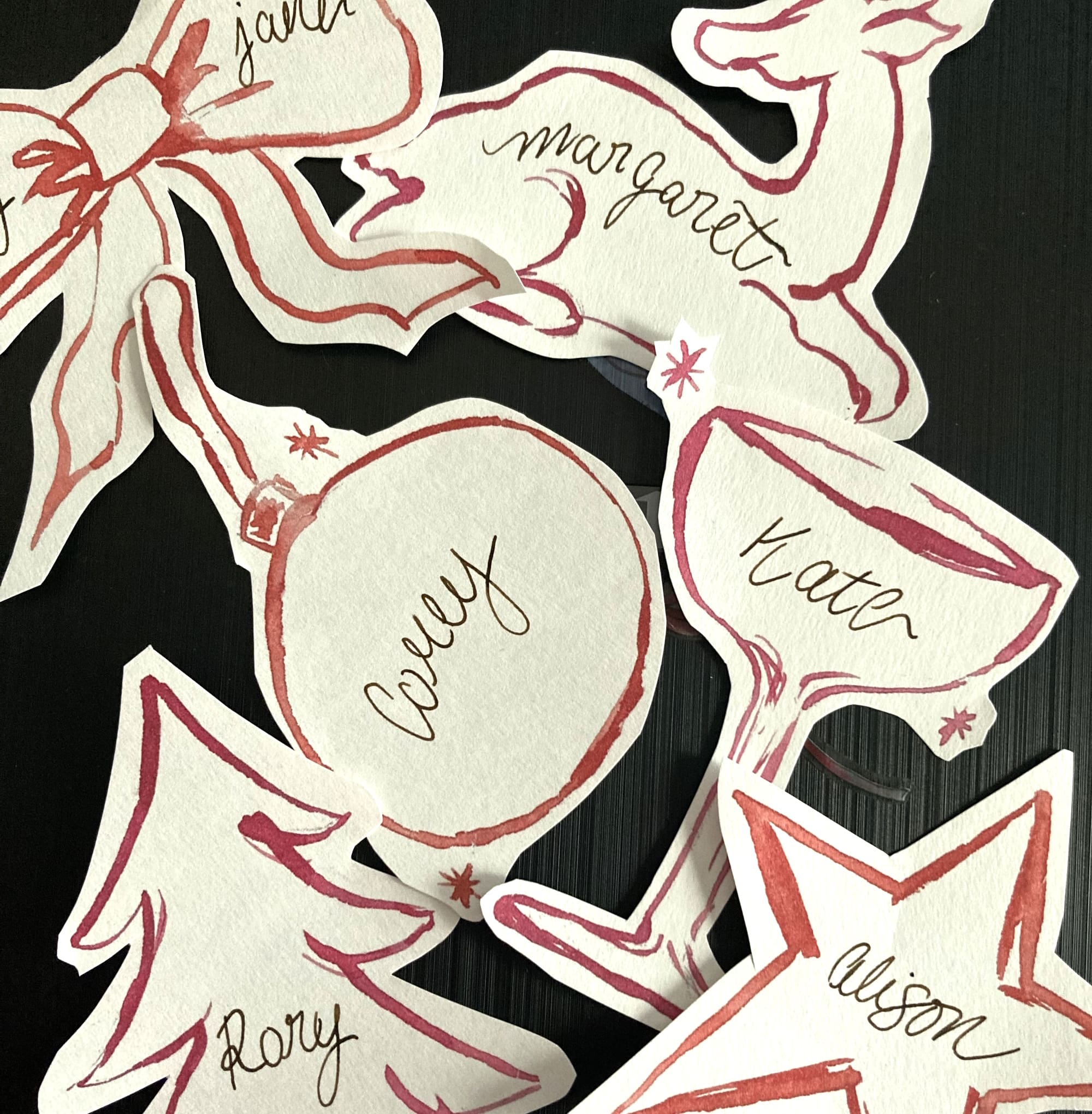 Christmas party Name place cards - Digital download