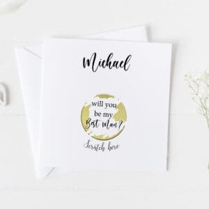 Greeting scratch & reveal card : Will You Be My Best Man, Groomsman