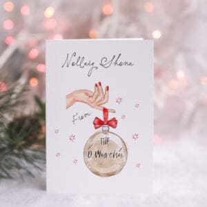 Greeting Christmas Card set : Personalised Bauble with Name