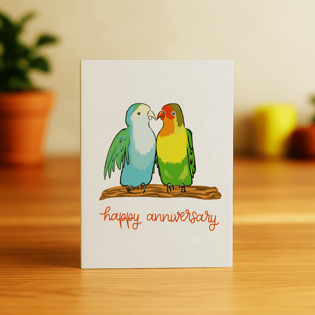 Happy Anniversary Love Birds Card
