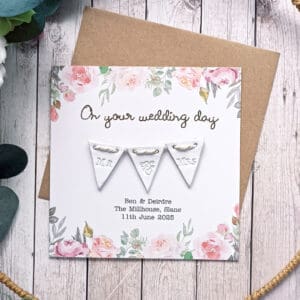 Wedding bunting clay keepsake custom card