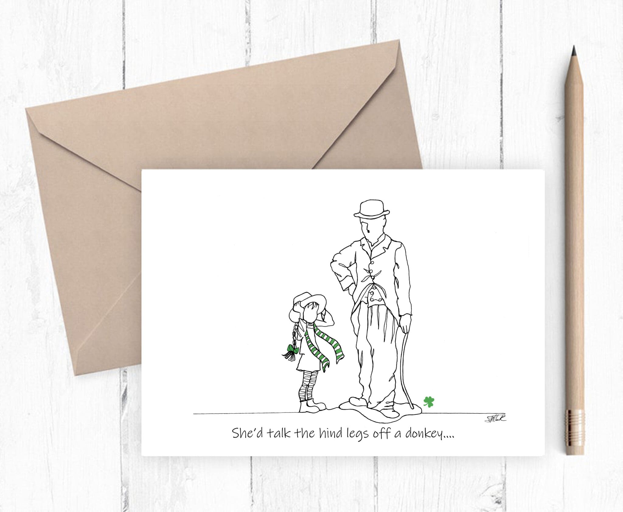 Line drawing - 'You'll never find a rainbow looking down' - Image 3