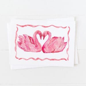 Greeting card - Pink Swans